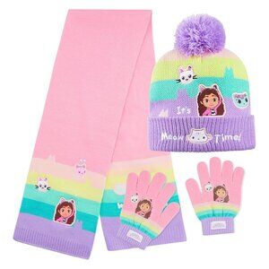 Gabby's Dollhouse Beanie, Scarf and Gloves  Winter Accessories Set (NWT)